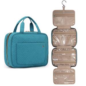 lot 12500 image: BAGSMART Toiletry Bag Travel Bag with Hanging Hook, Water-resistant Makeup Cosmetic Bag Travel Organizer for Accessories, Shampoo, Full Sized Container, ToiletriesLarge-Teal