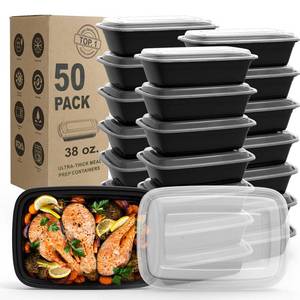 lot 12510 image: Meal Prep Containers, 50Pack 38OZ Food Storage Containers With Lids, Reusable Food Prep Containers, To Go Containers, BPA-free, Stackable, MicrowaveDishwasherFreezer Safe