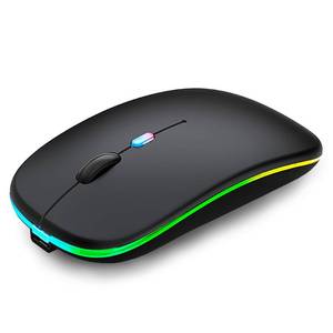 lot 12518 image: WREANU Wireless Bluetooth Mouse,LED Rechargeable Silent Slim Laptop Mouse,Portable(BT5.2 or USB 2.4GHz) Dual Mode Computer Mice for Apple Laptop,ipad Tablet,Desktop,Mac.(Black)