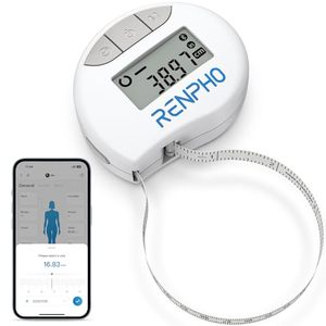 lot 12529 image: RENPHO Body Measuring Tape, Smart Tape Measure for Weight Loss, Bluetooth Tape with App, Retractable Tape for Measuring Waist, Hip, Bust, Arms, Muscle Gain, Fitness Equipment, 60in 150cm, White