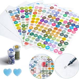 lot 12532 image: Diamond Painting Labels as Diamond Painting Accessories for Diamond Painting Storage, 447 Color Number Label Stickers for Jars, Diamond Painting Label for Containers, with Blank Label and Wax(1 Set)