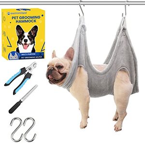 lot 12545 image: MAIYOUWENG Dog Grooming Hammock,Dog Grooming Supplies,Dog Hammock,Dog Grooming Harness,Pet Grooming Hammock,Grooming Table,Dog Nail Clipper,Dogs Cats Grooming,Claw Care (S)