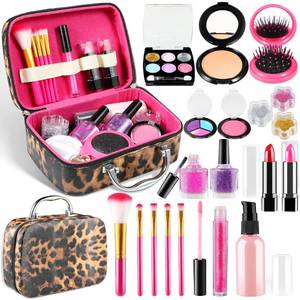 lot 12551 image: Kids Makeup Kit for Girls, Washable Makeup Set Toy, 23PCS Real Makeup Set, Safe & Non-Toxic Little Girls Makeup Kit Pretend Makeup for Kids Girls Toddlers Age 3 4 5 6 7 8 9 10 11 12 Year Old