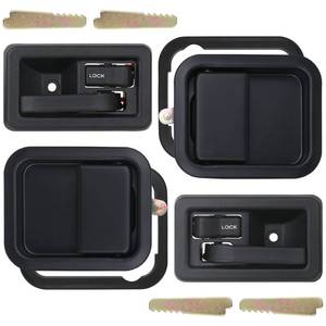 lot 12569 image: APPERFiT Exterior & Interior Door Handles wKeepers Compatible with Jeep Wrangler YJ TJ 1991-2006 with Full Doors Replaces 55176382AE 55176383AE 55176477AB 55176476AB