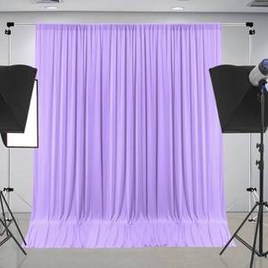 lot 12574 image: 10 ft x 8 ft Wrinkle Free Lavender Backdrop Curtain for Parties, Polyester Light Purple Photo Backdrop Drapes 2 Panels 5x8ft for Baby Shower Photoshoot Wedding Birthday Party Photography Curtains