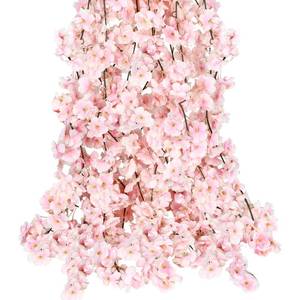 lot 12575 image: CEWOR 4pcs 23.6 Ft Artificial Cherry Blossom Flower Vines Artificial Flowers Outdoor Hanging Silk Flowers Garland for Wedding Party Home Bedroom Decor Japanese Kawaii Cute