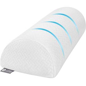 lot 12576 image: 5 STARS UNITED Knee Pillow for Back Sleeping - Memory Foam Bolster Pillow for Legs and for Back Pain - Under Knee Pillow for Sleeping on Back - Half Moon Pillow - Roll Knee Support Pillows for Bed