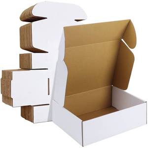 lot 12582 image: HORLIMER 12x9x4 inches Shipping Boxes Set of 20, White Corrugated Cardboard Box Literature Mailer