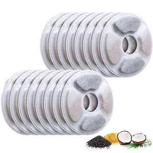 lot 12583 image: Replacement Filters for Pet Water Fountain - Activated carbon Filters for Cats and Dogs Automatic Water Dispenser (16 Pack)