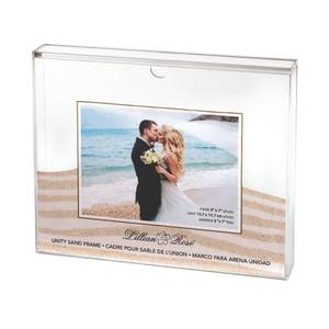 lot 12602 image: Lillian Rose Clear Acrylic Unity Sand Ceremony Photo Frame, 1.6x11.4x9.25