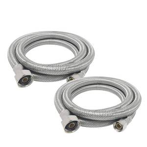 lot 12605 image: 2-Pack PROCURU 36 Length x 38 Comp x 12 FIP Faucet Hose Connector, Stainless Steel Braided Supply Line (9SF36-2P)