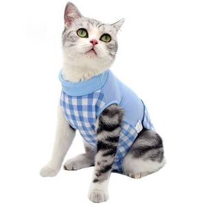 lot 12612 image: Cat Recovery Suit for Abdominal Wounds or Skin Diseases, Breathable E-Collar Alternative for Cats and Dogs, After Surgery Wear Anti Licking Wounds (L, Z-Blue)