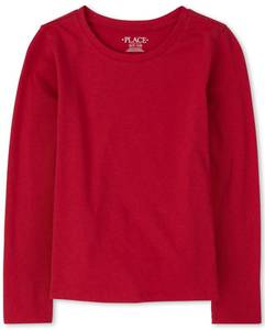 lot 12623 image: The Childrens Place girls Long Sleeve Basic Layering T-shirt T Shirt, Ruby, Medium US