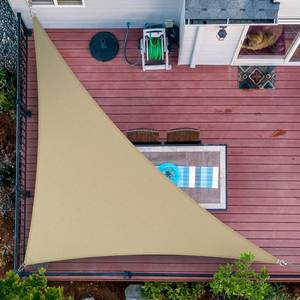 lot 12640 image: ShadeMart 12 x 12 x 17 Sand Right Triangle Sun Shade Sail UPF50 SMTAPRT12 Canopy Fabric Cloth Screen, Water Air Permeable & UV Resistant, Heavy Duty, Carport Patio Outdoor - (We Customize Size)