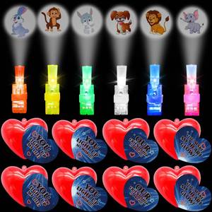 lot 12648 image: 28 Pack LED Finger Lights Valentines Day Gifts for Kids Classroom Valentines Day Cards for Kids School, Valentines for Kids Class Valentines Exchange Cards Party Favors Classroom Exchange Gift Set