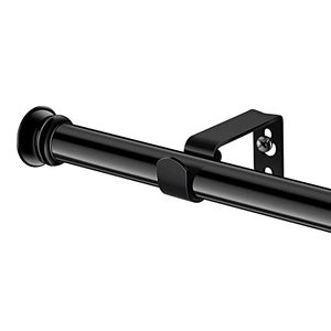 lot 12654 image: Standard Decorative Window Curtain Rods 30 to 88 Inch,58 Inch Diameter Small Curtain Rod Set, Heavy Duty Drapery Rods with Brackets-Black