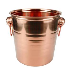 lot 12665 image: 5L Metal Ice Buckets Stainless Steel Ice Bucket with Handles Wine Champagne Bucket Beer Bottles Cooler for Home Restaurant Hotel PartyRose Gold)