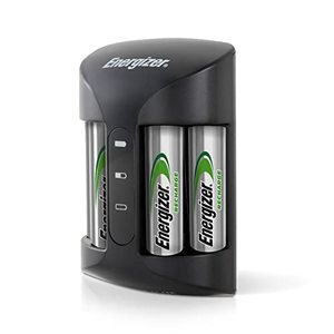 lot 12704 image: Energizer Rechargeable AA and AAA Battery Charger (Recharge Pro) with 4 AA NiMH Rechargeable Batteries, Auto-Safety Feature, Over-Charge Protection