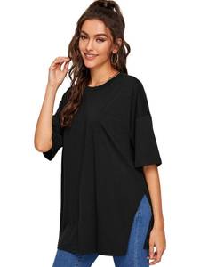 lot 12726 image: Floerns Womens Casual Basic Short Sleeve Loose T-Shirt Tee Tops Black M