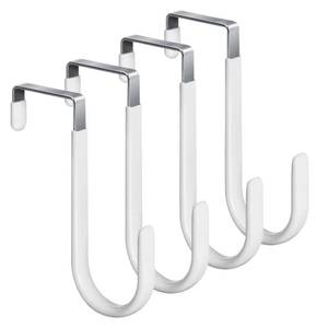 lot 12734 image: 4 Pack Over The Door Hooks, 4.96Inch Hooks for Hanging Heavy Duty Door Hanger, Towel Hanger Hook Holders, Over Door Hangers Hooks Door Hanger Hooks for Hanging Clothes, Towels, Hats,Coats,Bags (White)