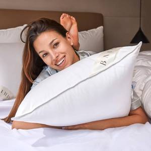 lot 12741 image: baisihan OverCloud� Goose Down Pillows, Down Pillow for Side Sleeper, Standard Bed Pillows with 700 Fill Power, 100% Cotton 500 TC Cover Down Pillow Standard Size Firm Pillow 1 Pack 20x26 - Retail $166.43