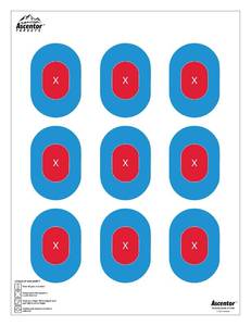 lot 12746 image: Ascentor Expert Shooting Target - 9 Zone - Large Size 18 x 24 - Pack of 25 - Blue