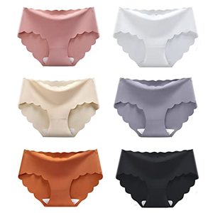 lot 12747 image: Democool Womens Seamless Hipster No Show Invisible Ice Silk Stretch Underwears Pack Bikini Underwear Panty M