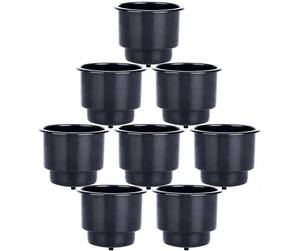 lot 12755 image: Amarine Made Boat Cup Holders for Drinks, Recessed Plastic Cup Drink Can Holder with Drain Hole for Boat Truck Car Table Black (6), Marine Cup Holder, Boat Cup Holder Insert