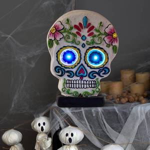 lot 12757 image: HUYIENO Halloween Decorations Sugar Skulls Indoor Ghost Face Table Lamp Outdoor Halloween Decor Light Halloween Table Decorations for Indoor Outdoor Party