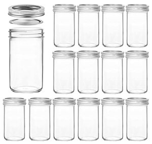 lot 12758 image: VERONES Mason Jars 12 OZ, 15 pcs Canning Jars Jelly Jars With Regular Lids, Ideal for Jam, Honey, Wedding Favors, Shower Favors