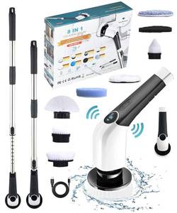 lot 12759 image: Electric Spin Scrubber for Cleaning Bathroom Cordless Power Shower Bath Tub and Tiles Cleaning Brush  10 in 1 Handheld Automatic Long Handle Battery Operated E-Spin Scrub Cleaner Household use