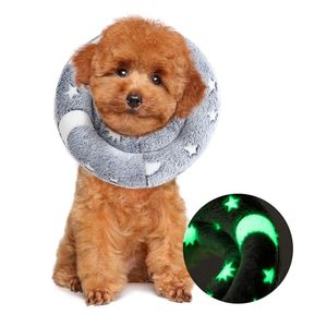 lot 12772 image: HOMBYS Soft Dog Cone for Dogs and Cats, Glow in The Dark Design Claming Dog, Adjustable Dog Collar Alternative After Surgery, Protective Elizabethan Collar for Dogs Recovery and Stop Licking