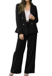 lot 12775 image: Cicy Bell Womens 2 Piece Outfits Long Sleeve Lapel Button Blazers and Pants Business Office Suit Sets Black M