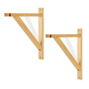 lot 12779 image: Rustic State Palma Wall Mount Wood Triangle Sconce Bracket for Plug in Hanging Pendant Light Lamp Cord Kit Fixture - DIY Shelf Project Decoration - Decorative Plant Hanger - Natural - Set of 2