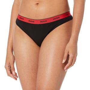 lot 12789 image: HUGO 3-Pack Repeat Logo Cotton Stretch Thongs S