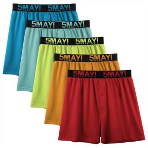 lot 12797 image: 5Mayi Mens Underwear Boxers For Men Knit Cotton Boxers Mens Boxers Pack Red L