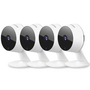 lot 12821 image: LaView Security Cameras 4pcs, Home Security Camera Indoor 1080P, Wi-Fi Cameras Wired for Pet, Motion Detection, Two-Way Audio, Night Vision, Phone App, Works with Alexa, iOS & Android & Web Access - Retail $88.1