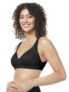lot 12845 image: Warners womens No Side Effects Underarm and Back-smoothing Comfort Wireless Lightly Lined T-shirt Ra2231a Bra, Black, Small US