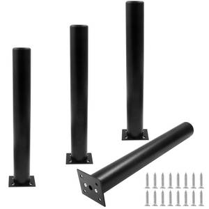 lot 12862 image: Kyuionty Set of 4 Aluminum Alloy Furniture Legs 12 Inch Height, 1.5 Inch Diameter Adjustable Cabinet Legs, Metal Round Sofa Legs Adjustable Feet for Kitchen, Table, Cabinet, Shelves (Black)