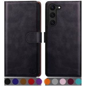lot 12865 image: SUANPOT for Samsung Galaxy S23 5G Wallet case with RFID Blocking Credit Card Holder,Flip Book PU Leather Protective Cover Women Men for Samsung S23 Phone case Black