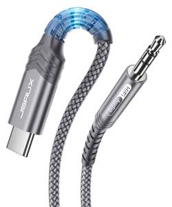 lot 12870 image: JSAUX USB C to 3.5mm Audio Aux Jack Cable3.3ft, Type C Adapter to 3.5mm Headphone Stereo Cord Car Compatible with iPhone 15 Pro Max15 Pro15 Plus, iPad Pro, Samsung Galaxy S23 S22 Ultra, Pixel-Grey