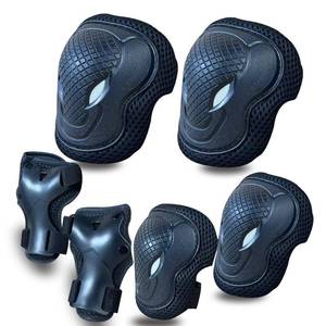 lot 12893 image: GEQID Kids Knee Pads and Elbow Pads Wrist Pad for Roller Skating Skate Protective Gear Rollerblade Bicycle Boys Youth 5-12 Years Old (Black)