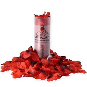 lot 12901 image: CODE FLORIST 1100 PCS Dark-Red Silk Rose Petals for Valentines Day,Romantic Night,Wedding,Proposal Anniversary Flower Decorations(Separated,Scented)