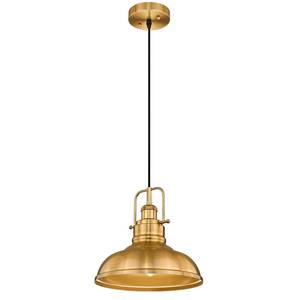 lot 12904 image: zeyu Farmhouse Pendant Lighting for Kitchen Island, 1-Light Industrial Hanging Pendant Light with Metal Dome Shade, Gold Finish, 016-1 BG