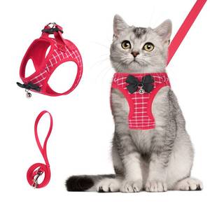 lot 12930 image: Surepet Cat Harness and Leash Set - Escape Proof & Reflective Kitten Vest for Walking and Traveling - Step in Harnesses with Lightweight Soft Mesh for Small Medium Large Puppy Dogs- (Purple, S)