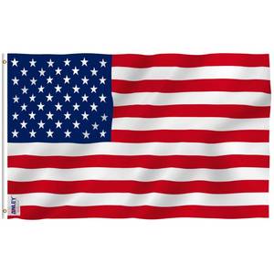 lot 12934 image: ANLEY Fly Breeze American US Flag 4x6 Foot Polyester - Vivid Color and Fade proof - Canvas Header and Brass Grommets- USA Banner Flags 4 X 6 Ft