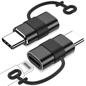 lot 12945 image: LLYZZ 2 Pack for Lightning to USB C Adapter,27W PD Fast Charging Design for iPhone 15 Series,for iPad Pro,Galaxy,Type C Devices,Support Data Transfer,Not OTGAudio,with Anti-Lost Loop,Black