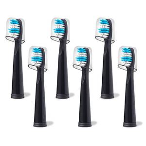 lot 12961 image: Replacement Toothbrush Heads Compatible with fairywill Electric Toothbrush, Model FW-507FW-5082011959917551, D1D3D7D8,W Shape Design Planted with Nylon Bristle (6 Pack - Black)