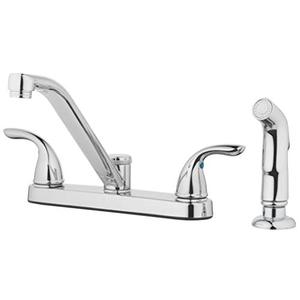 lot 12982 image: Aqua Vista 25-K82CS-CH-AV Kitchen Sink Faucet with Side Spray, Polished Chrome Two Handle