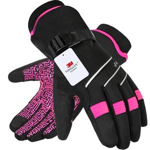 lot 13000 image: MOREOK Waterproof & Windproof -30°F Winter Gloves for MenWomen, 3M Thinsulate Thermal Gloves Touch Screen Warm Gloves for Skiing,Cycling,Motorcycle,Running-Pink-M